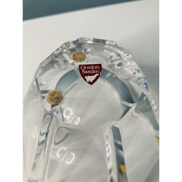 Orrefors Orion Crystal Bowl 7” Wide Signed Lars Hellsten LH 464213 Sweden - Picture 12 of 16